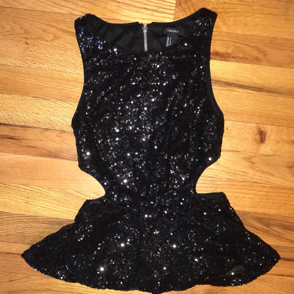 Sequin peplum top